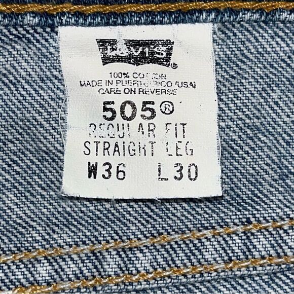 Vintage 90s Levi’s 505 Regular Fit Straight Jeans Size 36 - Picture 5 of 12